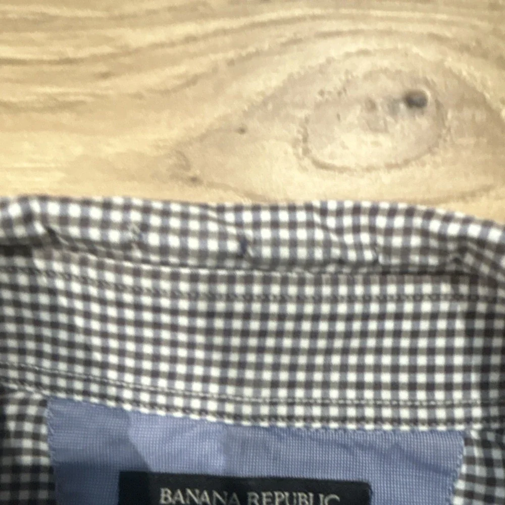 2 Banana Republic Men's Big & Tall Purple Check Dress Shirt L Cotton